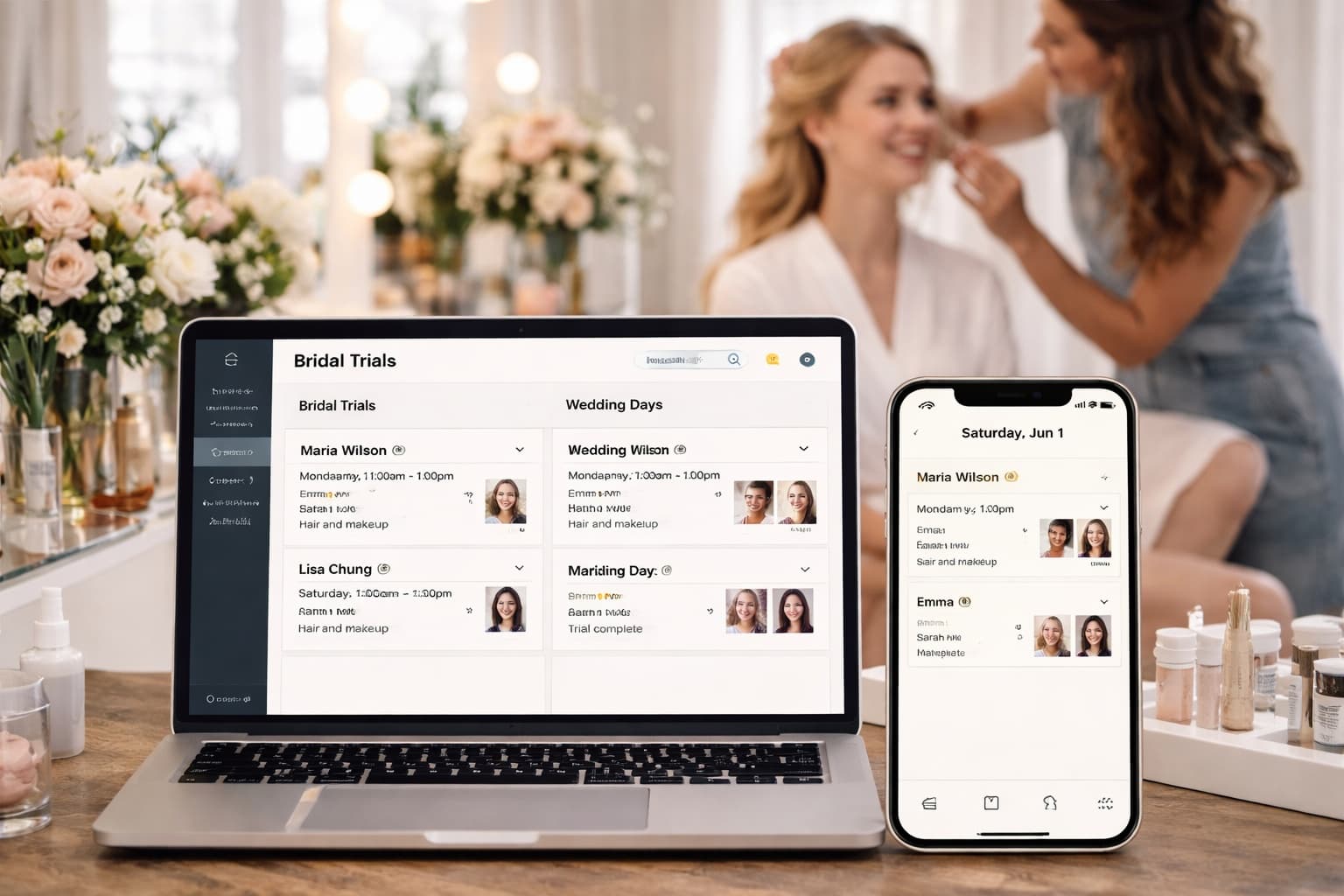 Bridal makeup trial session