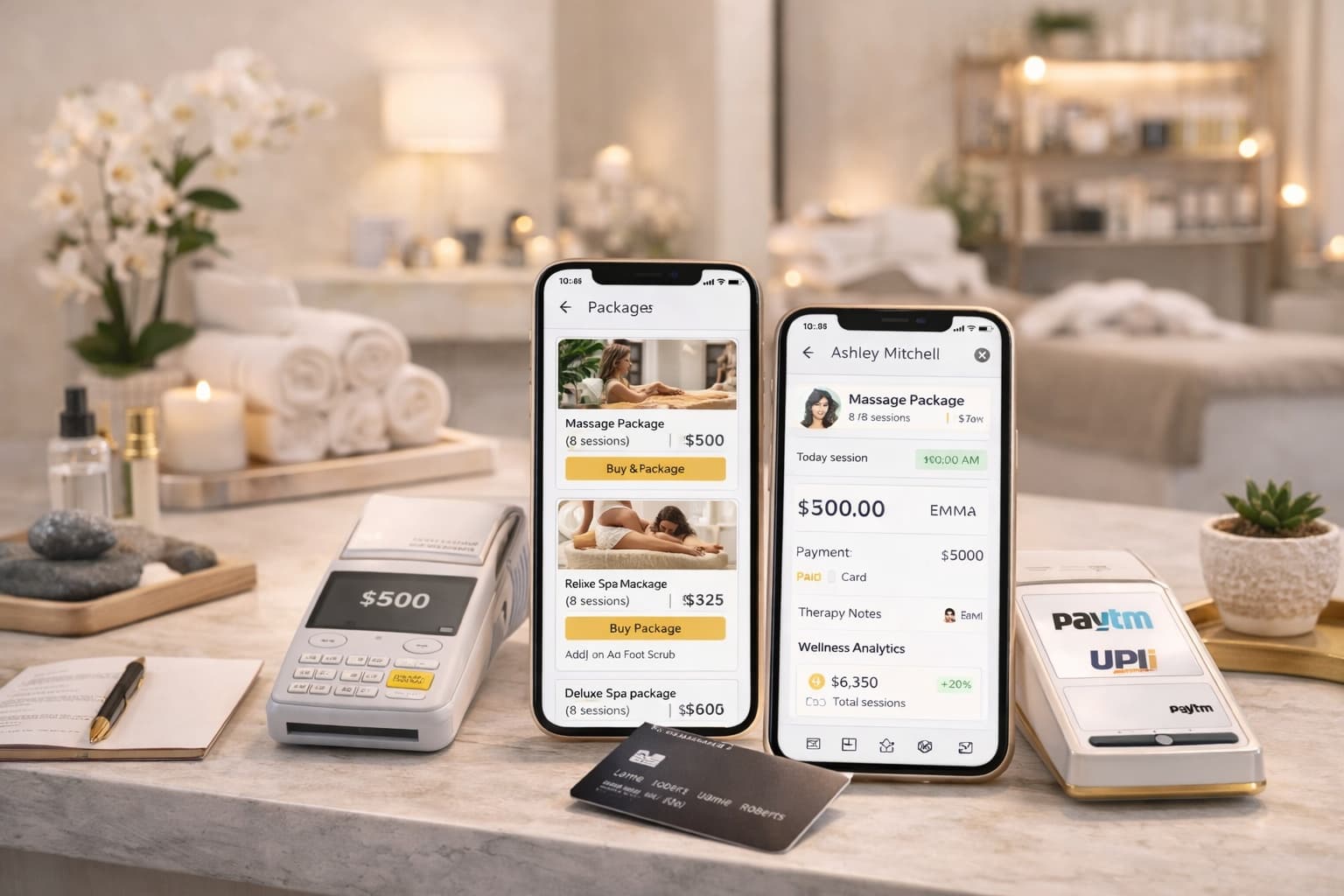 Relaxing massage therapy session